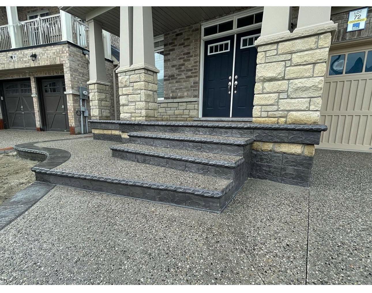 Concrete walkway and front steps installation in Hamilton Ontario